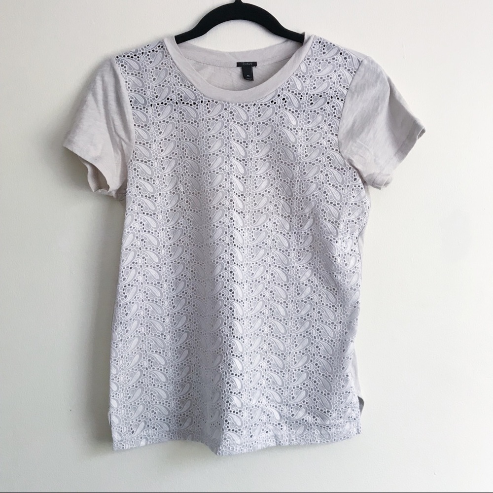J. Crew top with crochet detail